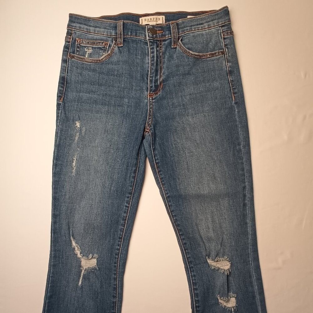 Harper Heritage Womens Stretch Destructed Skinny Jeans Size 6/28 Blue Streetwear